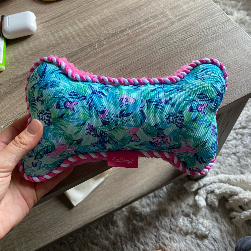🌻 Lilly Pulitzer 🐶 pink blue dog toy